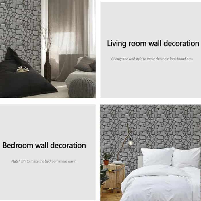 RocksWall, trójwymiarowe naklejki ścienne z efektem kamienia (10 sztuk) - Image 8