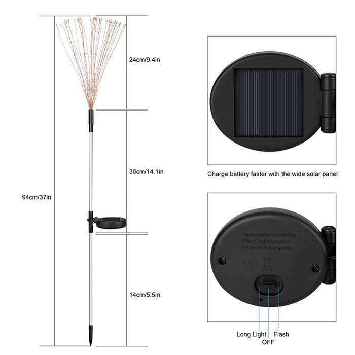 SolarFireworkLampa, lampa solarna (90 lampek LED) - Image 2
