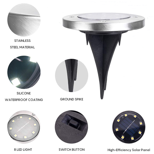 SolarGardenLights, 4 solarne lampki LED do ogrodu lub na ścieżkę - Image 4