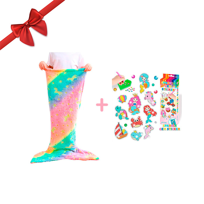 SparkleMermaid – koc dla dziewczynki + zestaw z diamentami i naklejkami - Image 2