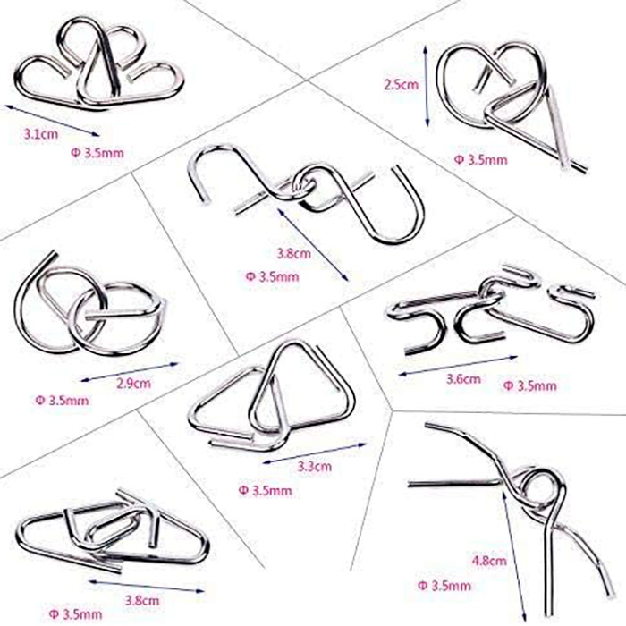 SpiralPuzzle Zestaw 8-częściowych metalowych łamigłówek - Image 3