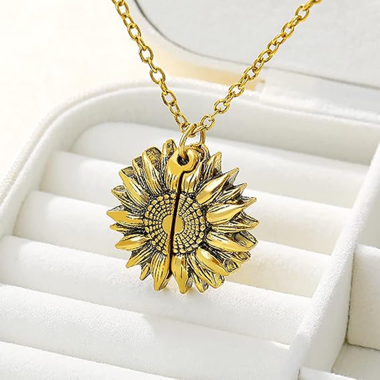 SunNecklace, naszyjnik z motywem słonecznika i uroczą inskrypcją - Image 4