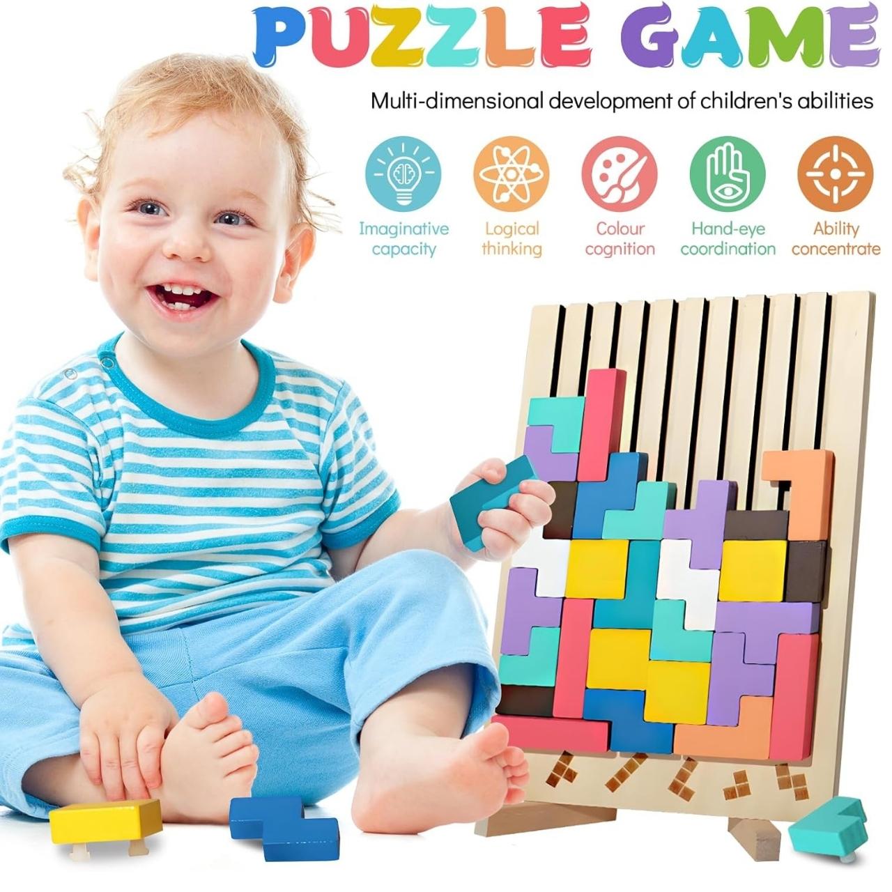 Tetris, drewniana zabawka dydaktyczna - Image 2
