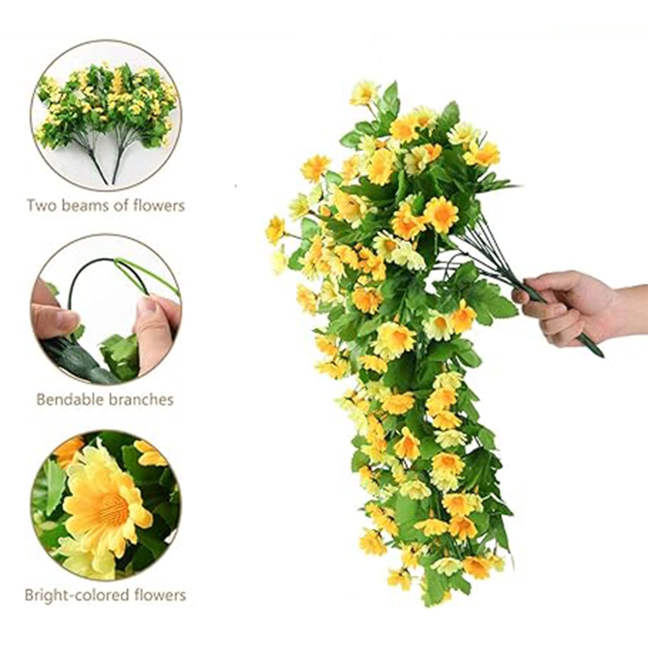 YellowFlowers, sztuczne wiszące kwiaty o naturalnym wyglądzie - Image 4